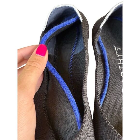 Rothy’s Black Knit Point Flats Size 8 | Eco-Friendly Washable Shoes - Picture 4 of 7